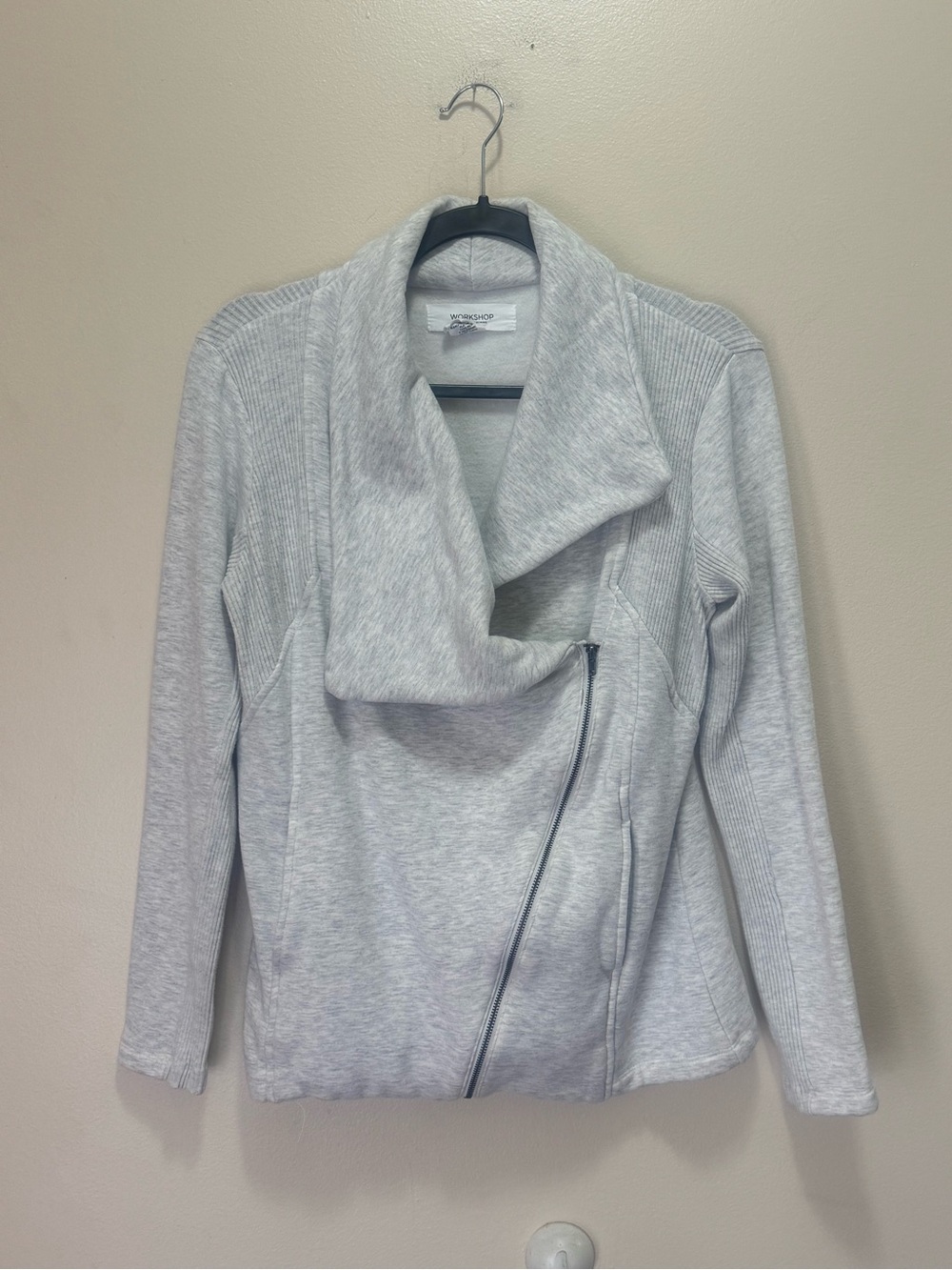Workshop Republic Clothing Moto-Style Sweatshirt Jacket